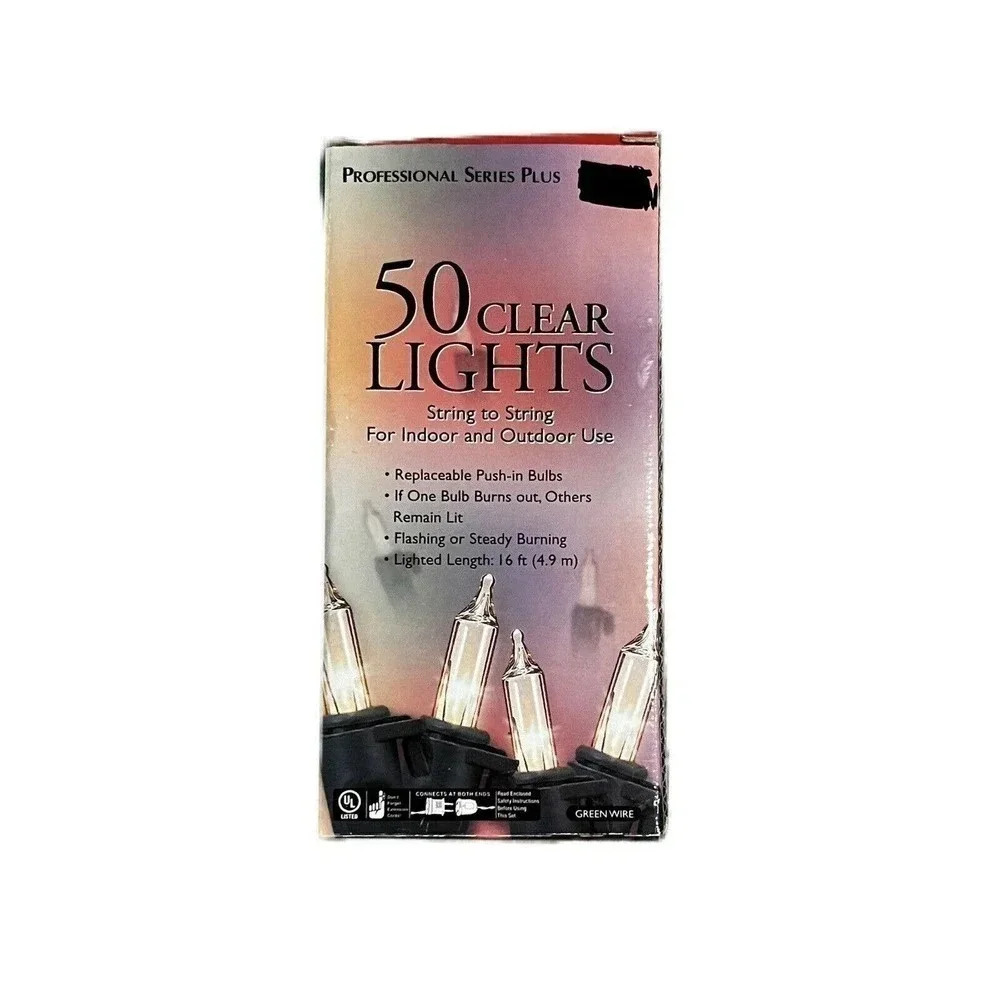 Professional Series Plus 50 Clear Lights Christmas Lights